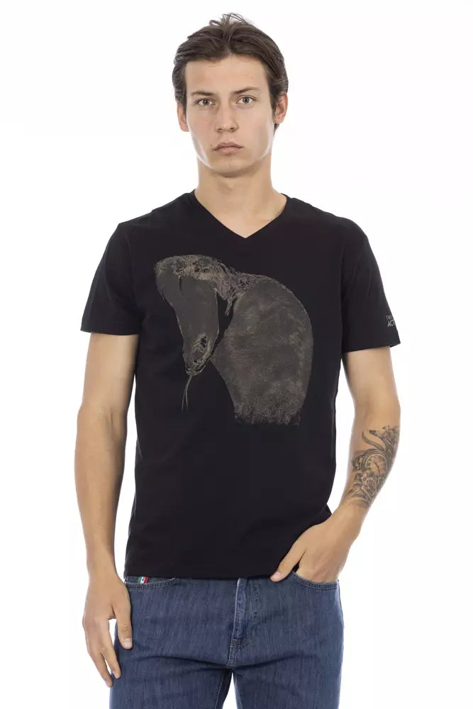 Trussardi Action Black Cotton Men T-Shirt -   -  Trussardi Action.