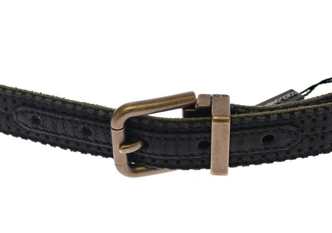 Dolce & Gabbana Blue Leather Logo Belt -   -  Dolce & Gabbana.