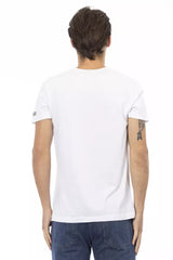 Trussardi Action White Cotton Men's V-Neck T-Shirt -   -  Trussardi Action.