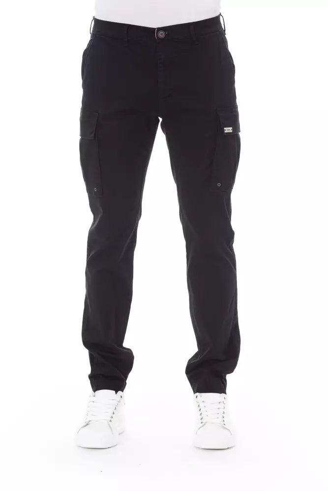 Baldinini Trend Sleek Black Cargo Trousers - Stretch Cotton Blend -   -  Baldinini Trend.