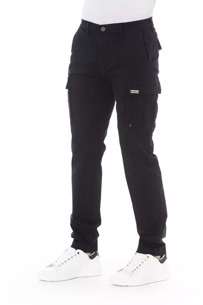 Baldinini Trend Sleek Black Cargo Trousers - Stretch Cotton Blend -   -  Baldinini Trend.