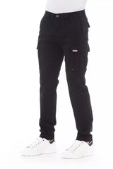 Baldinini Trend Sleek Black Cargo Trousers - Stretch Cotton Blend -   -  Baldinini Trend.