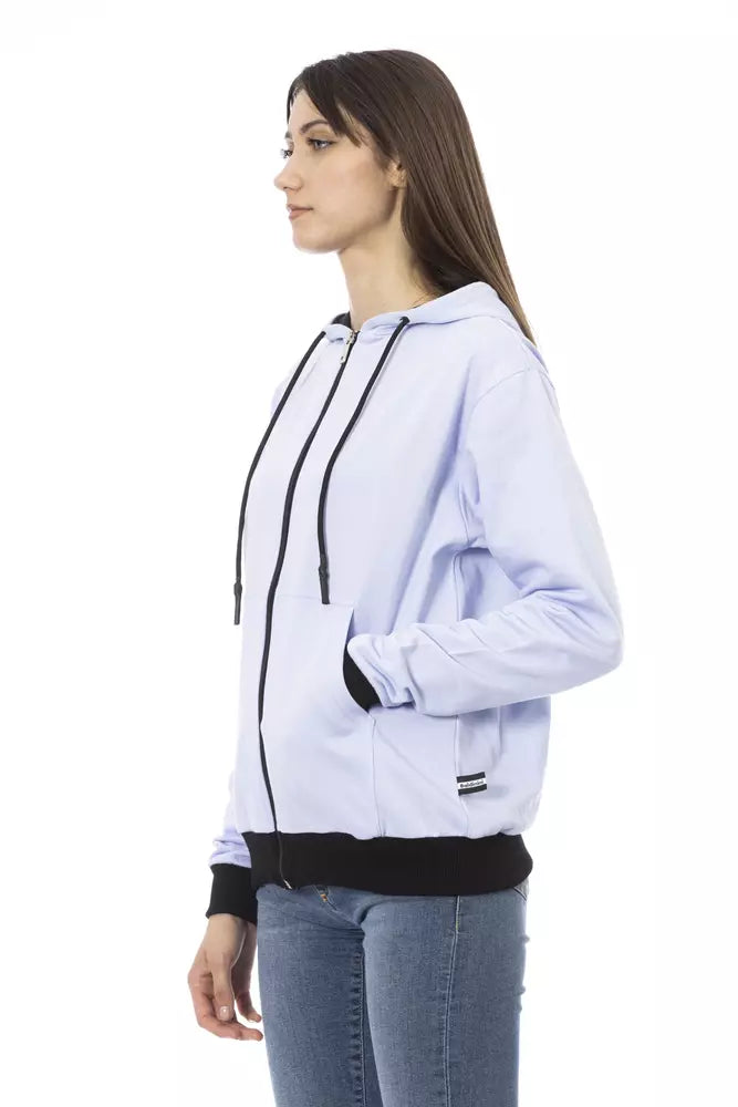 Baldinini Trend Purple Cotton Women Sweater with Adjustable Hood -   -  Baldinini Trend.