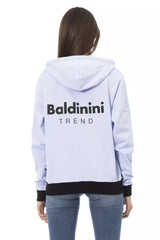 Baldinini Trend Purple Cotton Women Sweater with Adjustable Hood -   -  Baldinini Trend.