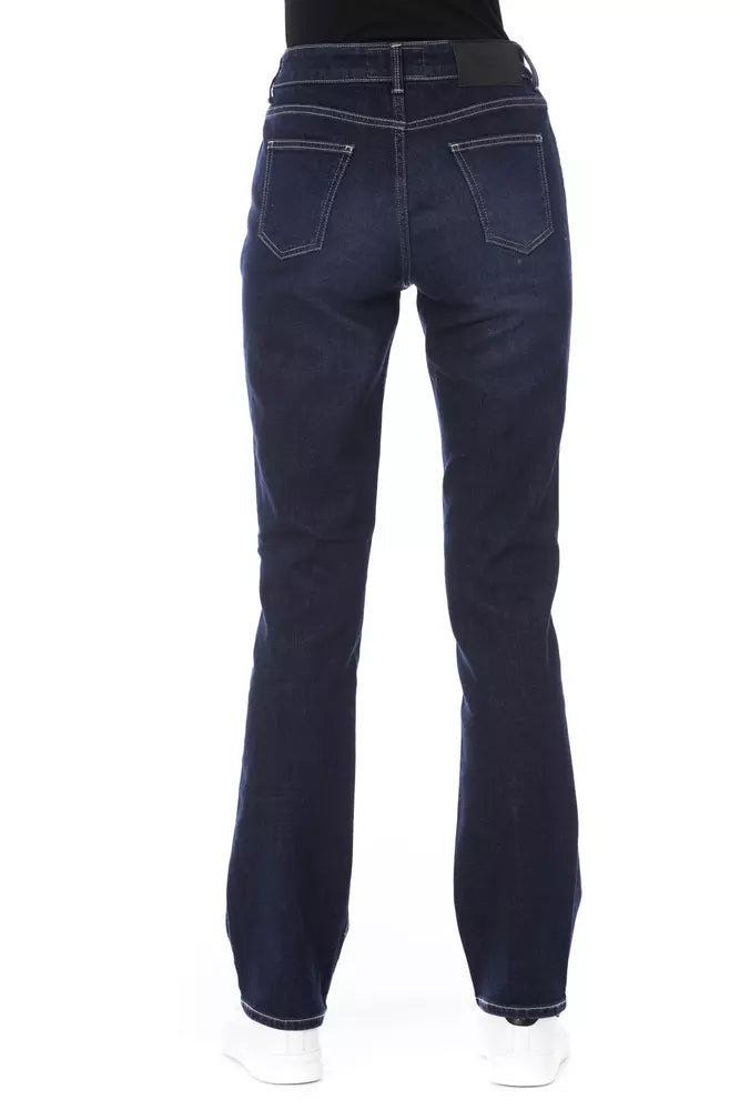 Baldinini Trend Blue Cotton Women Jeans with Tricolor Pocket Detail -   -  Baldinini Trend.