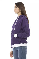 Baldinini Trend Purple Cotton Women Sweater with Adjustable Hood -   -  Baldinini Trend.