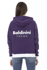 Baldinini Trend Purple Cotton Women Sweater with Adjustable Hood -   -  Baldinini Trend.