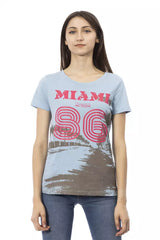 Trussardi Action Light Blue Cotton Women T-Shirt -   -  Trussardi Action.