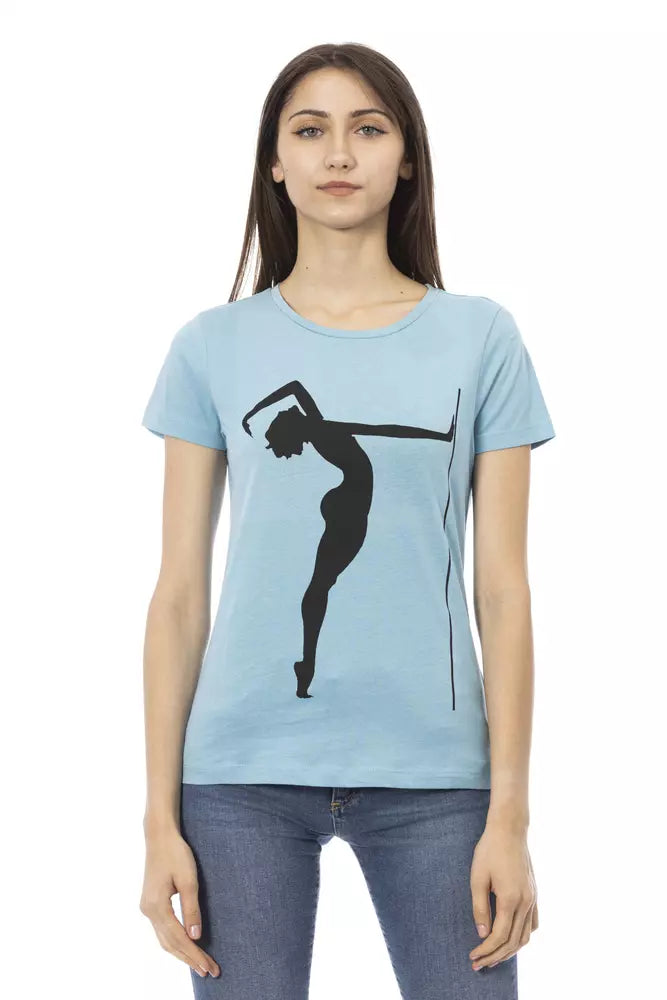 Trussardi Action Light Blue Cotton Women T-Shirt -   -  Trussardi Action.