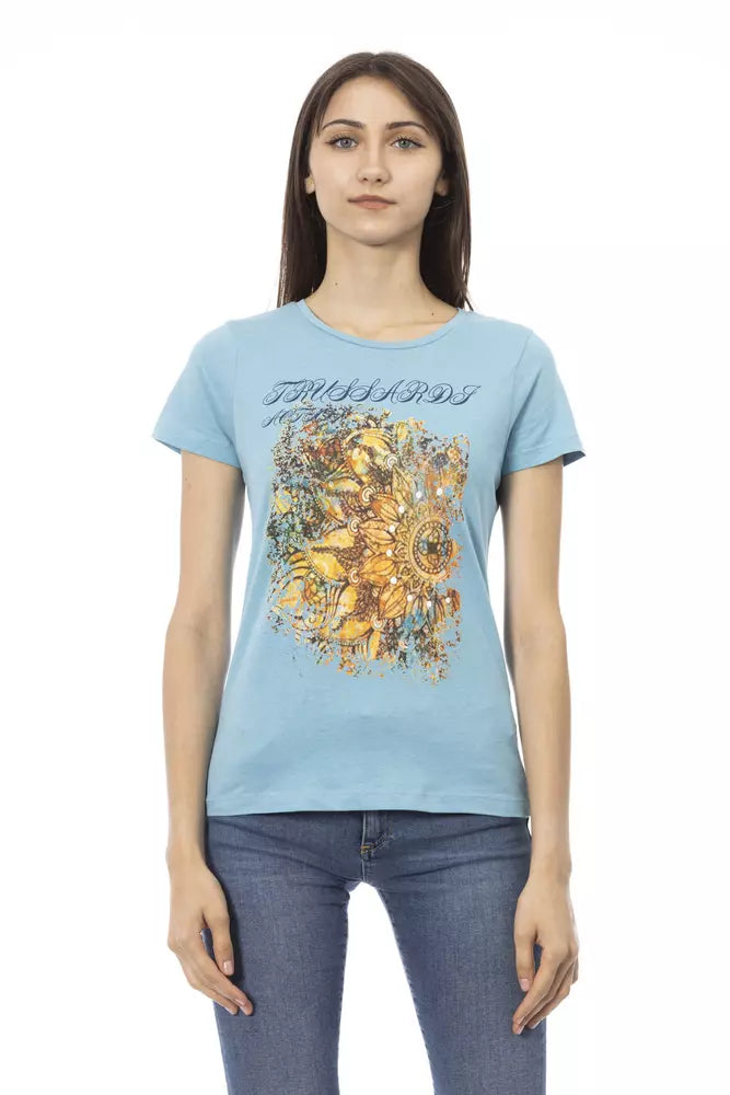 Trussardi Action Light Blue Cotton Women T-Shirt -   -  Trussardi Action.