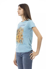 Trussardi Action Light Blue Cotton Women T-Shirt -   -  Trussardi Action.