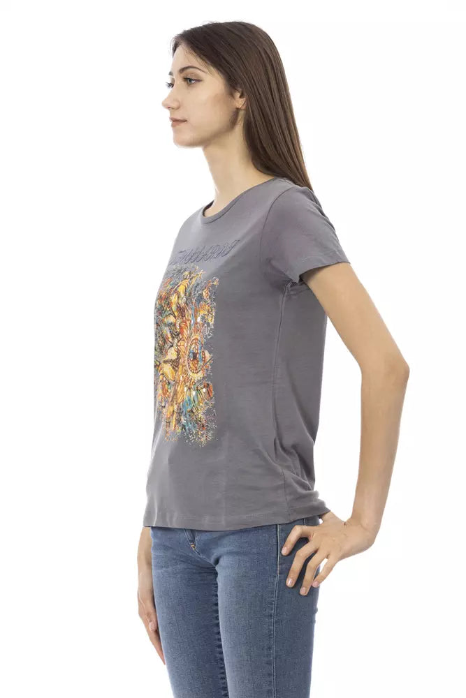 Trussardi Action Gray Cotton Women T-Shirt -   -  Trussardi Action.