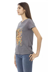Trussardi Action Gray Cotton Women T-Shirt -   -  Trussardi Action.