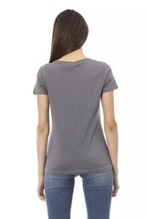 Trussardi Action Gray Cotton Women T-Shirt -   -  Trussardi Action.