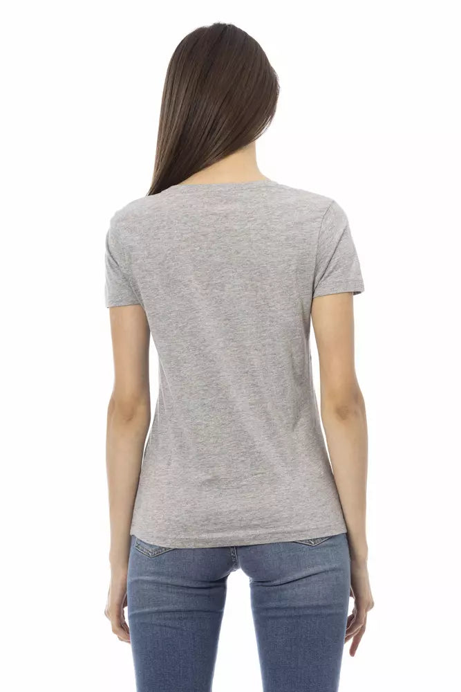Trussardi Action Gray Cotton Women T-Shirt -   -  Trussardi Action.