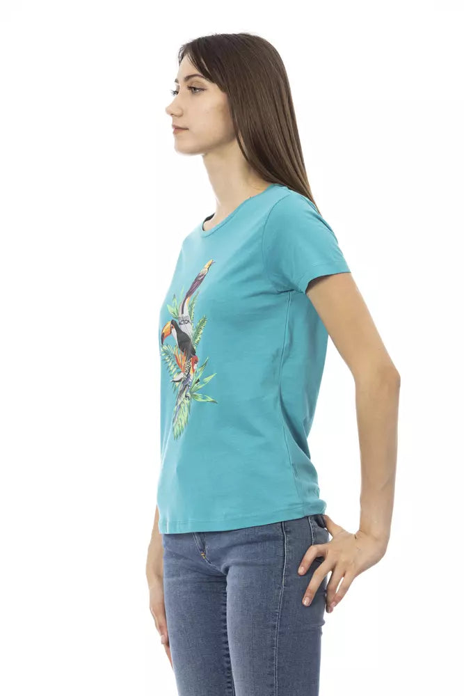 Trussardi Action Light Blue Cotton Women T-Shirt -   -  Trussardi Action.