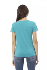 Trussardi Action Light Blue Cotton Women T-Shirt -   -  Trussardi Action.