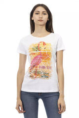 Trussardi Action Chic White Tee with Graphic Flair -   -  Trussardi Action.
