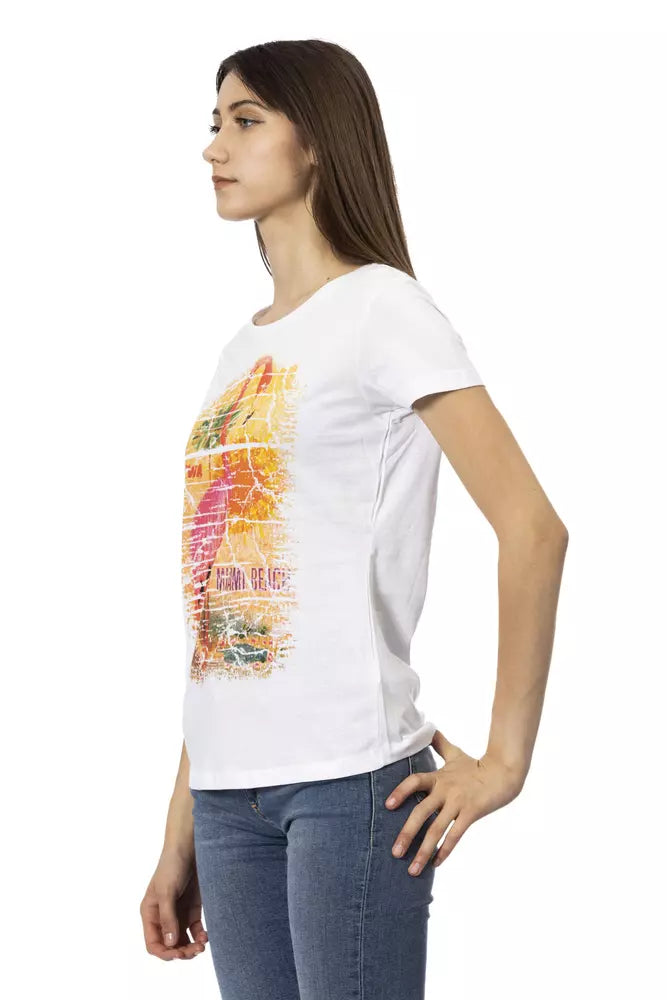 Trussardi Action Chic White Tee with Graphic Flair -   -  Trussardi Action.