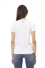 Trussardi Action Chic White Tee with Graphic Flair -   -  Trussardi Action.