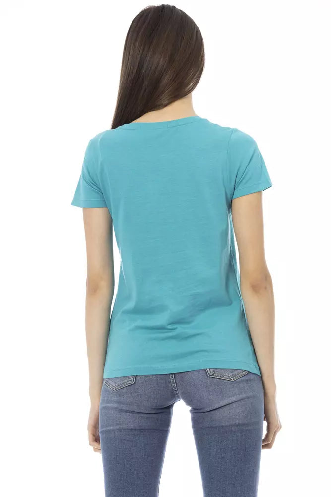 Trussardi Action Light Blue Cotton Women T-Shirt -   -  Trussardi Action.