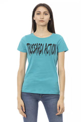 Trussardi Action Light Blue Cotton Women T-Shirt -   -  Trussardi Action.