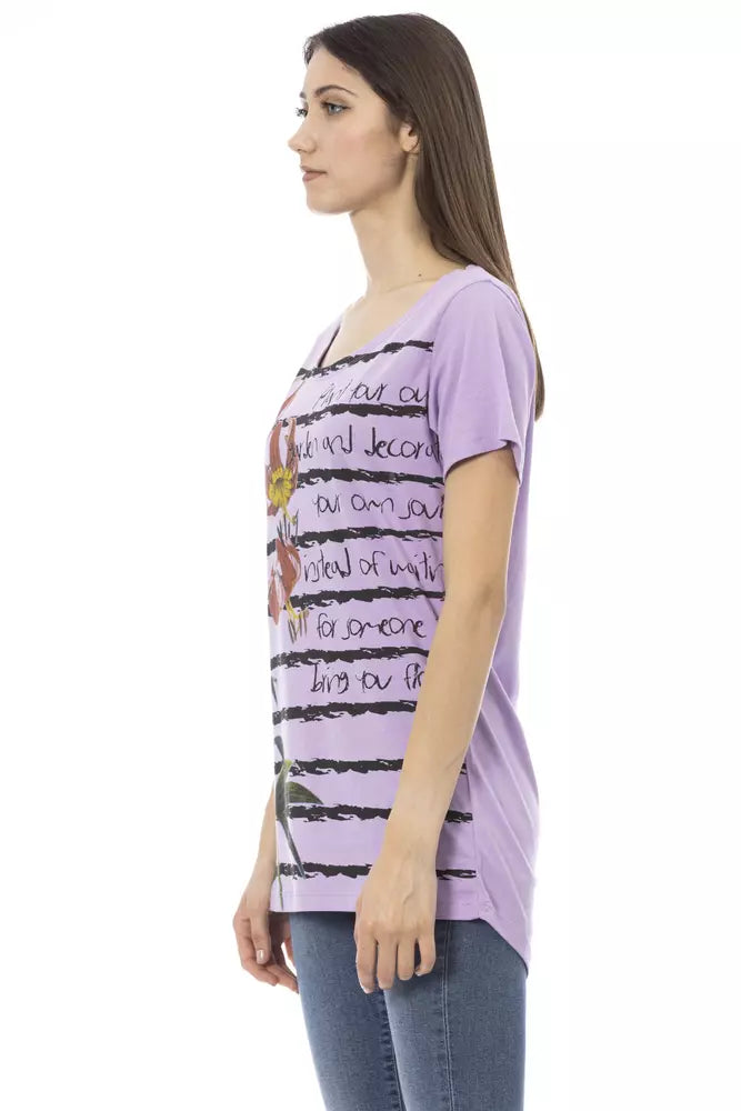 Trussardi Action Purple Cotton Women T-Shirt -   -  Trussardi Action.