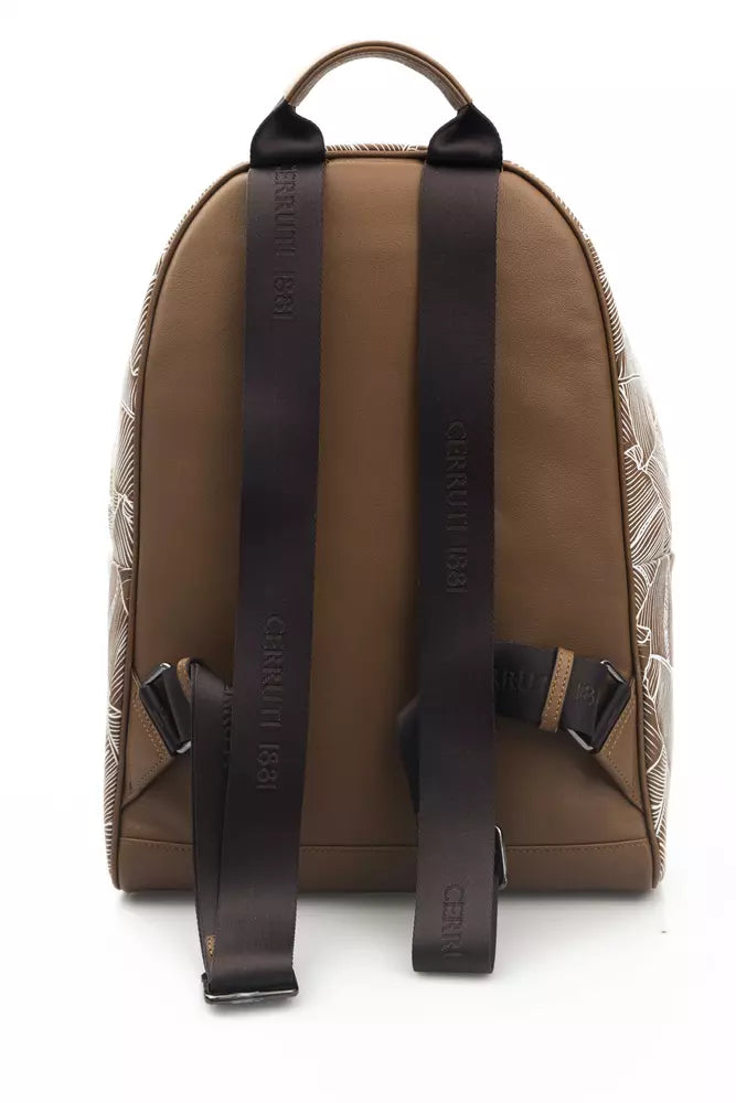 Cerruti 1881 Brown Leather Men Backpack -   -  Cerruti 1881.