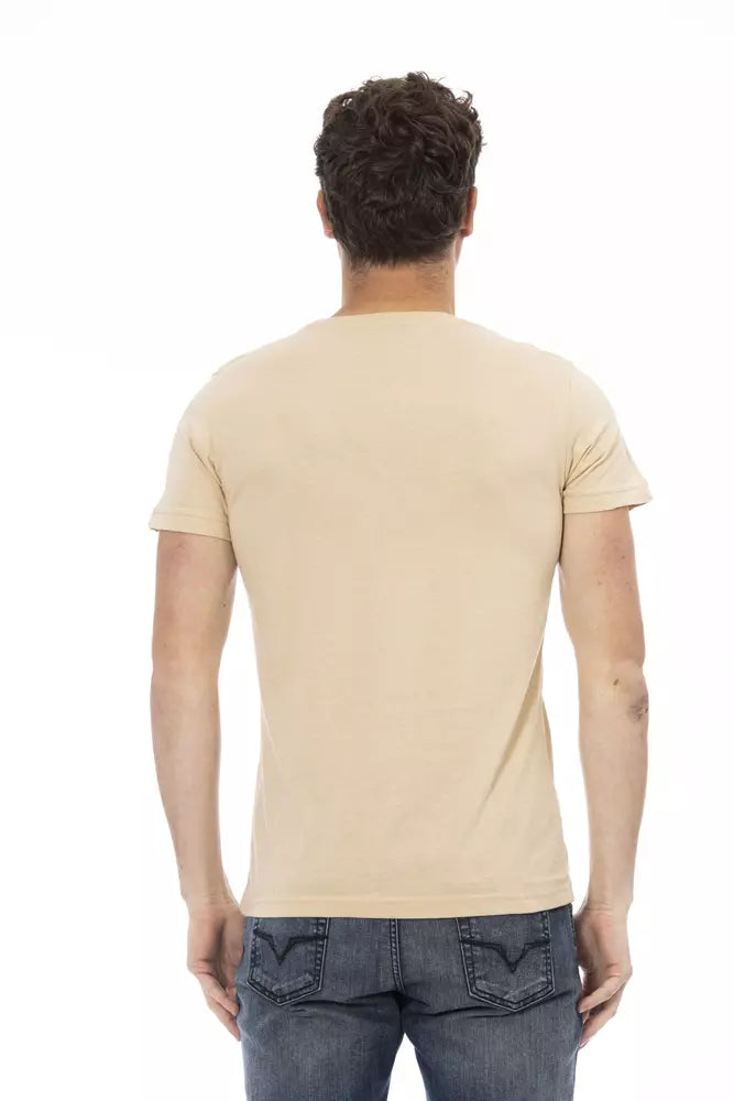 Trussardi Action Beige Cotton Men T-Shirt -   -  Trussardi Action.