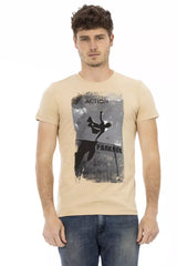 Trussardi Action Beige Cotton Men T-Shirt -   -  Trussardi Action.