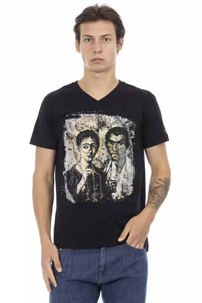 Trussardi Action Black Cotton Men T-Shirt -   -  Trussardi Action.