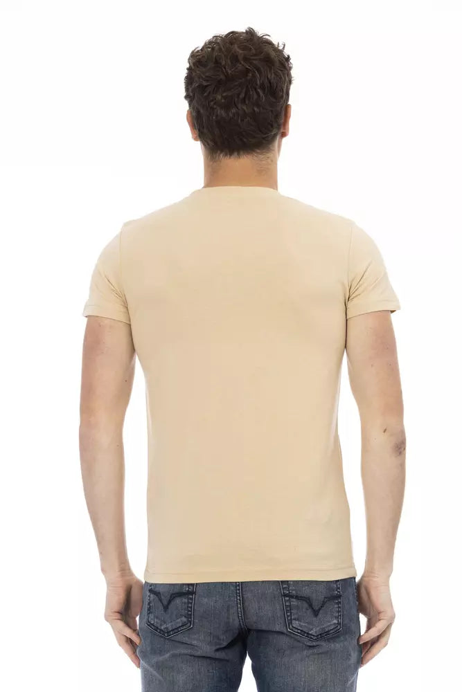 Trussardi Action Beige Cotton Men T-Shirt -   -  Trussardi Action.