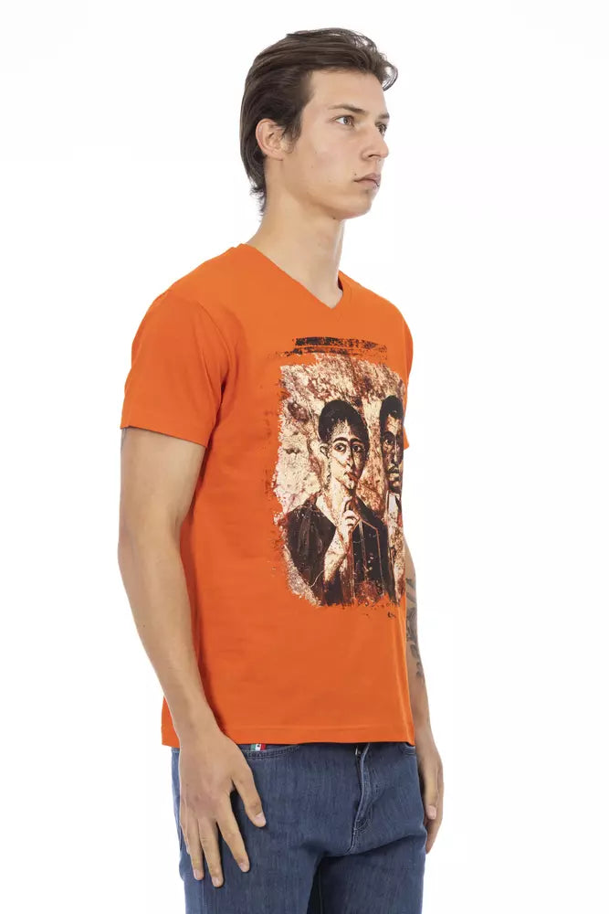 Trussardi Action Orange Cotton Men T-Shirt -   -  Trussardi Action.