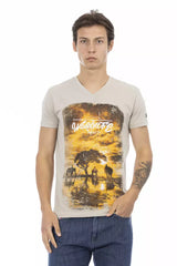 Trussardi Action Beige Cotton Men T-Shirt -   -  Trussardi Action.