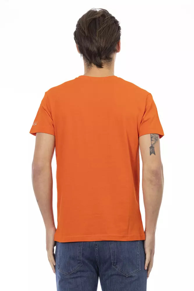 Trussardi Action Orange Cotton Men T-Shirt -   -  Trussardi Action.