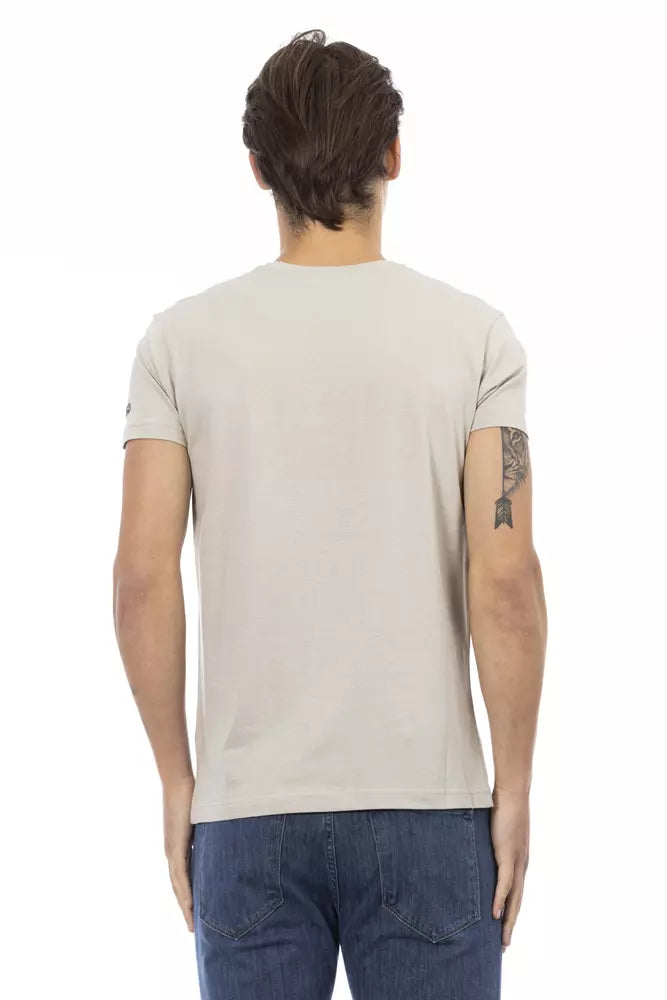 Trussardi Action Beige Cotton Men T-Shirt -   -  Trussardi Action.