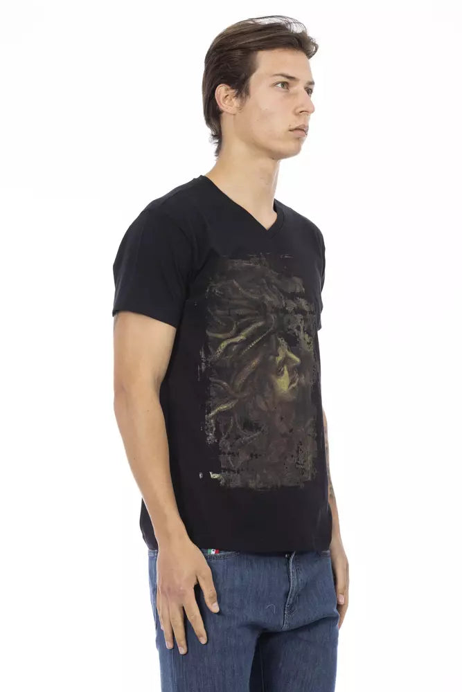 Trussardi Action Black Cotton Men T-Shirt -   -  Trussardi Action.