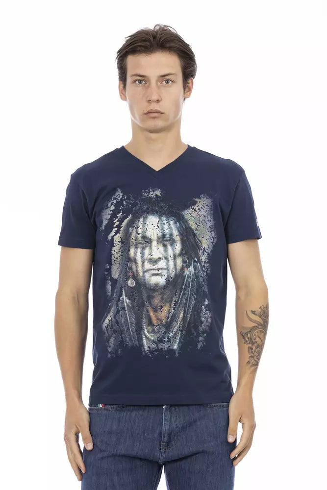 Trussardi Action Blue Cotton Men's T-Shirt -   -  Trussardi Action.