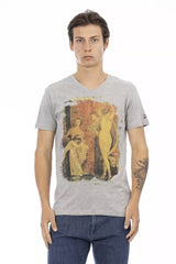 Trussardi Action Gray Cotton Men T-Shirt -   -  Trussardi Action.