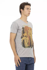 Trussardi Action Gray Cotton Men T-Shirt -   -  Trussardi Action.