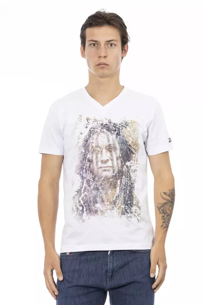 Trussardi Action White Cotton Men T-Shirt -   -  Trussardi Action.
