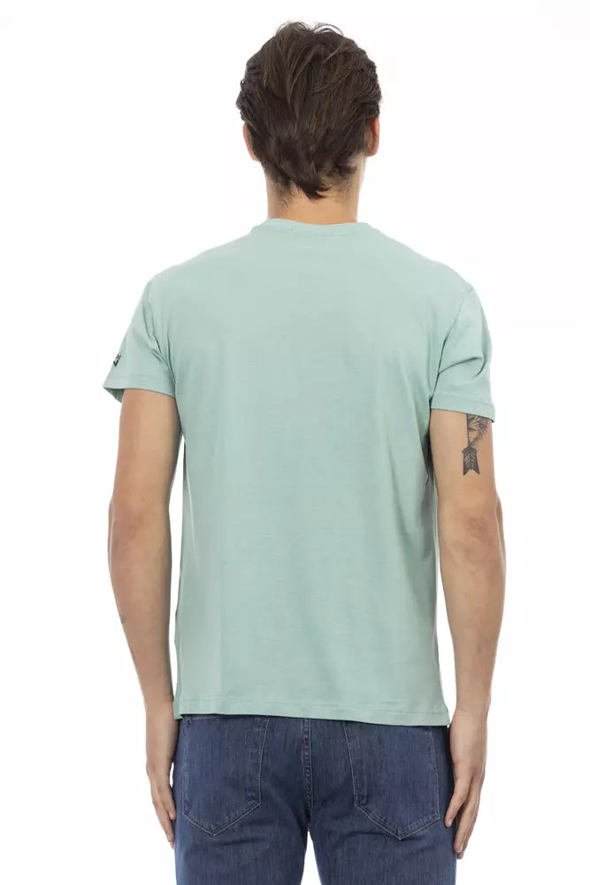 Trussardi Action Green Cotton Men V-Neck T-Shirt -   -  Trussardi Action.