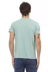 Trussardi Action Green Cotton Men V-Neck T-Shirt -   -  Trussardi Action.