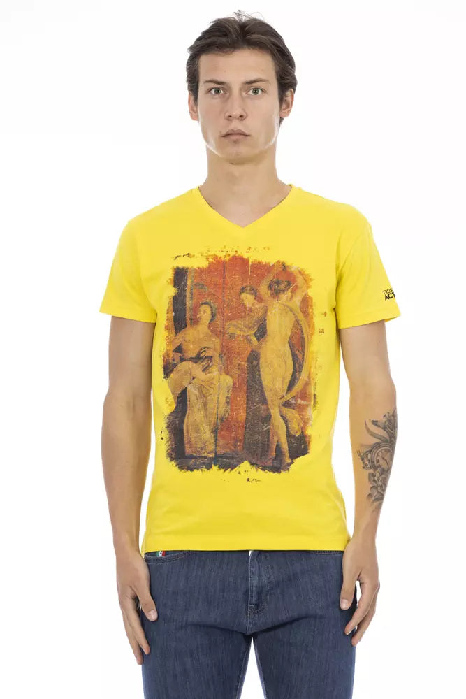 Trussardi Action Yellow Cotton Men T-Shirt -   -  Trussardi Action.
