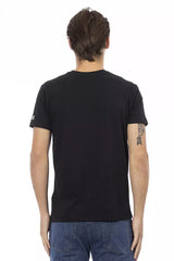 Trussardi Action Black Cotton Men's V-Neck T-Shirt -   -  Trussardi Action.