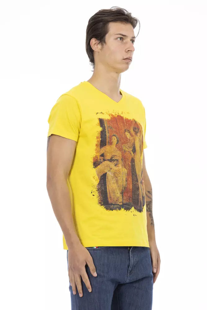 Trussardi Action Yellow Cotton Men T-Shirt -   -  Trussardi Action.