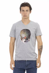 Trussardi Action Gray Cotton Men T-Shirt -   -  Trussardi Action.