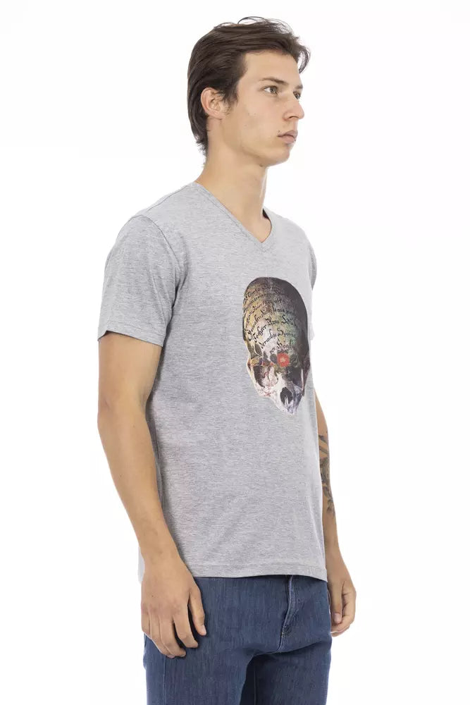 Trussardi Action Gray Cotton Men T-Shirt -   -  Trussardi Action.