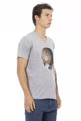 Trussardi Action Gray Cotton Men T-Shirt -   -  Trussardi Action.