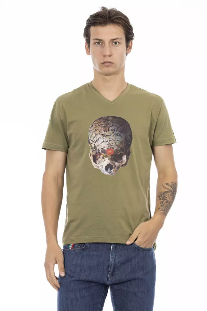 Trussardi Action Green Cotton Men T-Shirt -   -  Trussardi Action.